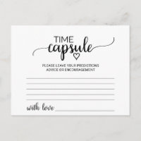 Simple Black Calligraphy Time Capsule Cards