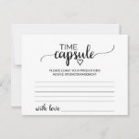 Simple Black Calligraphy Time Capsule Cards<br><div class="desc">These simple black calligraphy time capsule cards are the perfect activity for a rustic or modern wedding reception or bridal shower. The minimalist design features an elegant brush script font and a lovely feminine heart.

Matching Time Capsule sign is sold separately.</div>
