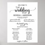 Simple Black Calligraphy Wedding Program Poster<br><div class="desc">This simple black calligraphy wedding program poster is perfect for a rustic wedding. The minimalist design features an elegant brush script font and a lovely feminine heart. Include the name of the bride and groom, the wedding date and location, names of the parents and the bridal party. If you have...</div>
