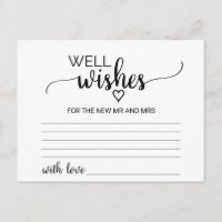 Simple Black Calligraphy Well Wishes Cards