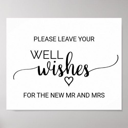 Simple Black Calligraphy Well Wishes Sign