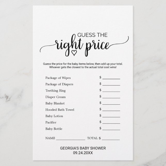 Simple Black Calligraphy What's In Your Phone Game (Front)