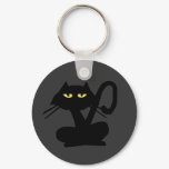 Simple Black Cat Keychain