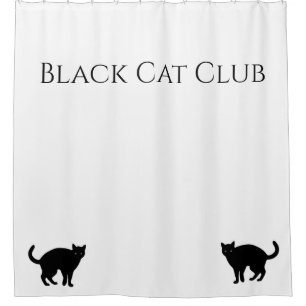 Simple Black Cat Shower Curtains