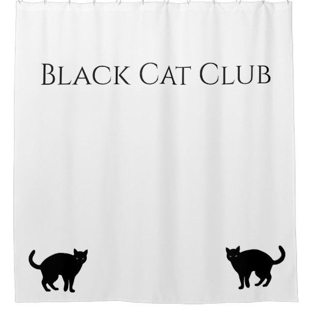 Simple Black Cat Shower Curtains (Front)