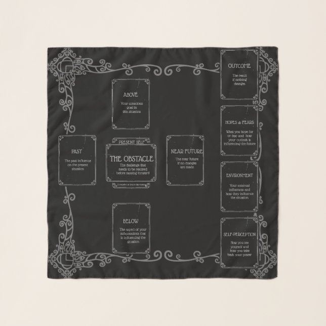 Simple Black Celtic Cross Spread  Scarf (Front)