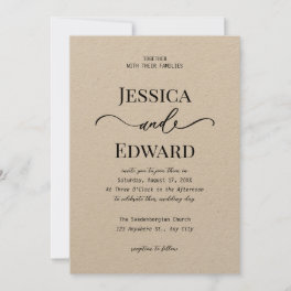 Simple Black Chic Modern Minimal Elegant Classic Invitation