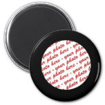 Simple Black  Circle Photo Frame Template Magnet at Zazzle