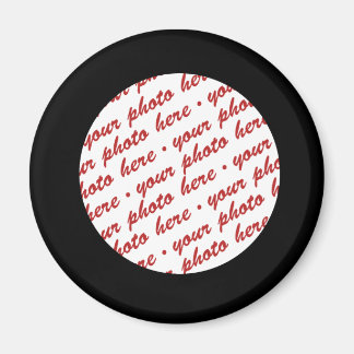 Simple Black  Circle Photo Frame Template Magnet