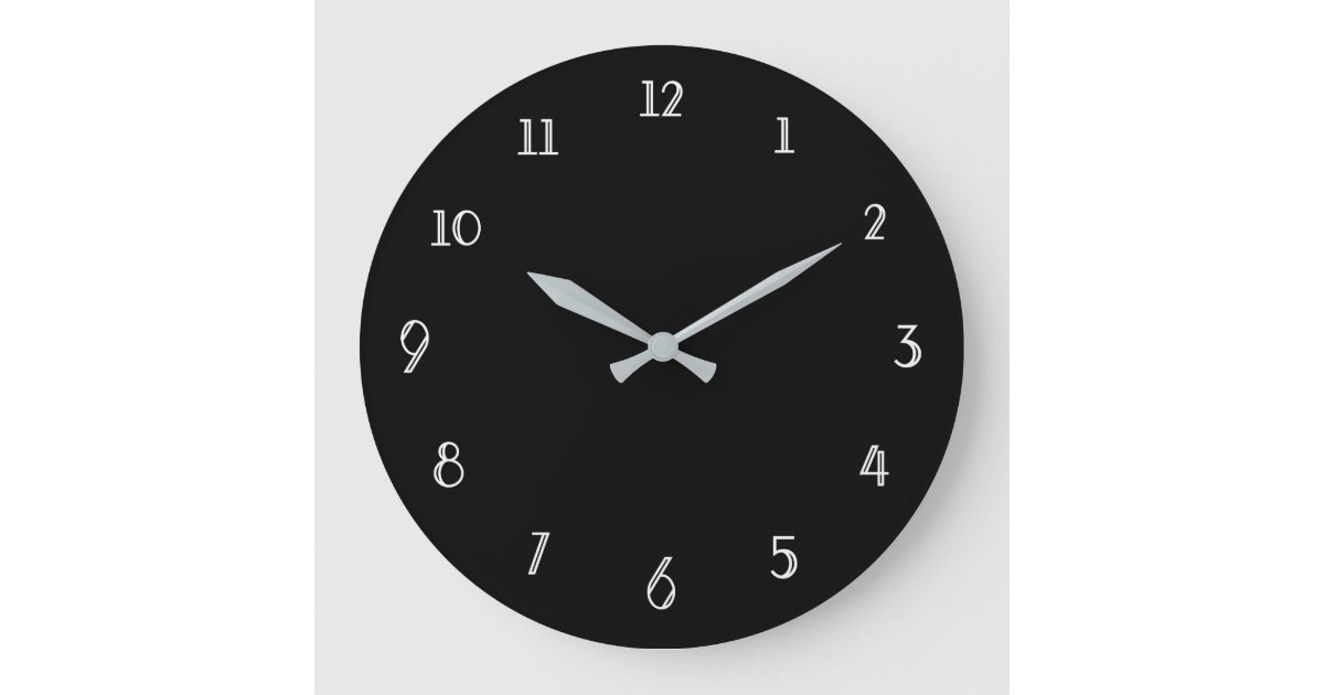 Simple White Clock With Black Numbers 2 Wall Clock by BijStore