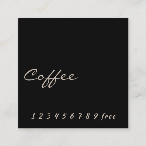 Simple black Coffee loyalty punch_card