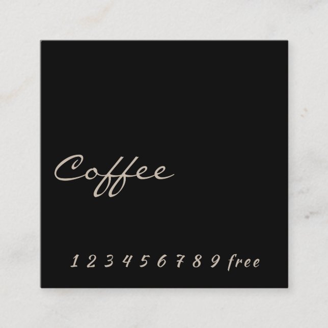 Simple black Coffee loyalty punch-card (Front)