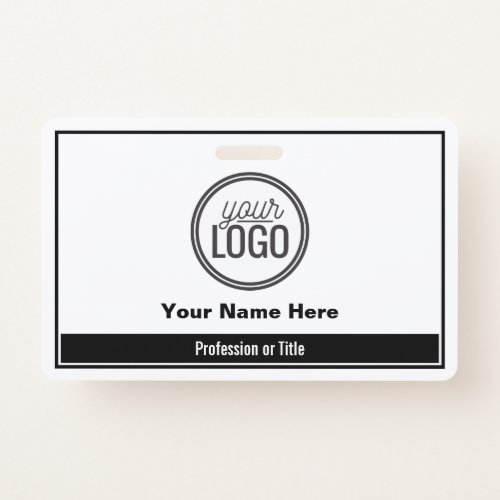 Simple Black Color Block Professional Name Tag Badge
