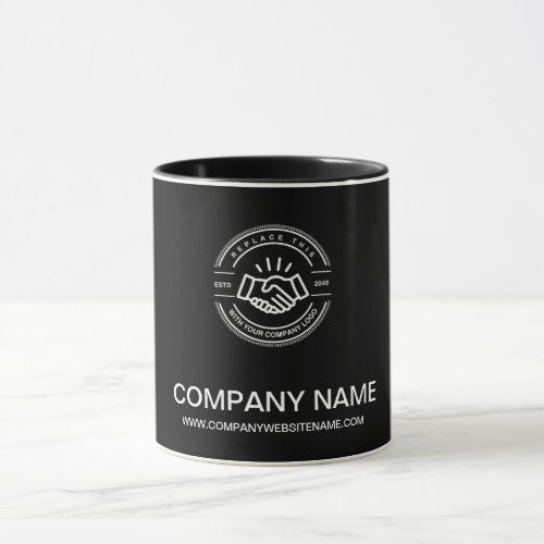 Simple Black Color Custom Promotional Brand Logo Mug