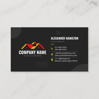 Simple Black Construction Services Business Card
