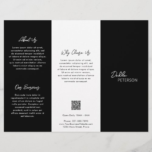 Simple Black Contemporary QR Code Modern Flyer