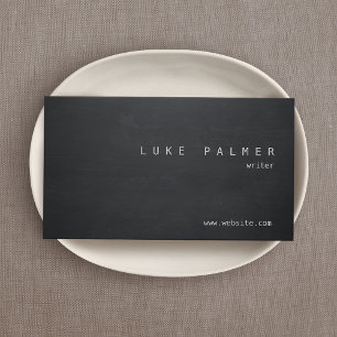 Simple Black Cool Rustic Chalkboard Business Card