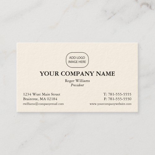 Simple Black Corporate Business _ Add Your Logo Business Card