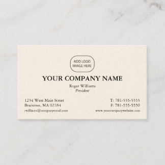 Simple Black Corporate Business - Add Your Logo Card