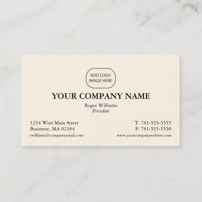 Simple Black Corporate Business - Add Your Logo Card (Front)