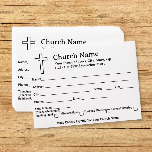 Simple Black Cross Church Tithe Offer Collection Envelope (Simple Black Cross Church Tithe Offer Collection Envelopes)