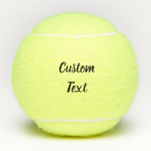 Simple Black Cursive Script Text or Name Tennis Balls