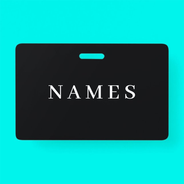 Simple Black Custom Add Your Name Elegant Badge (Creator Uploaded)
