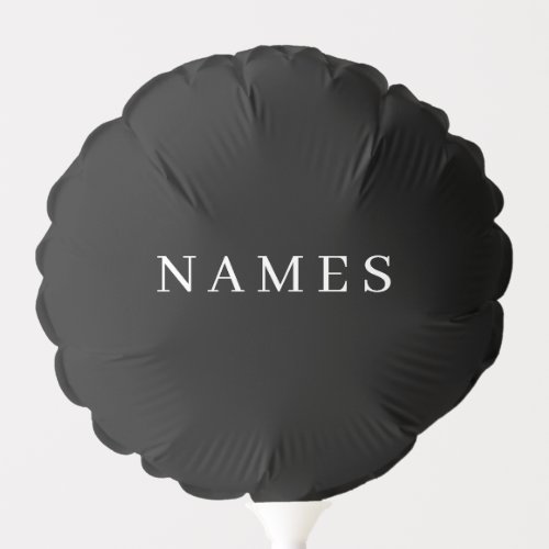 Simple Black Custom Add Your Name Elegant Balloon