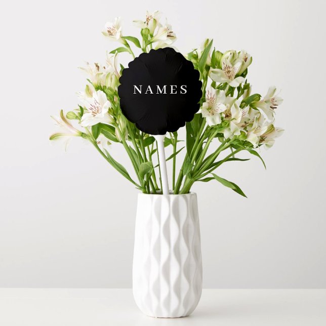 Simple Black Custom Add Your Name Elegant Balloon (Creator Uploaded)