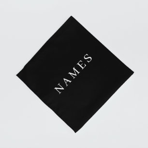 Simple Black Custom Add Your Name Elegant Bandana