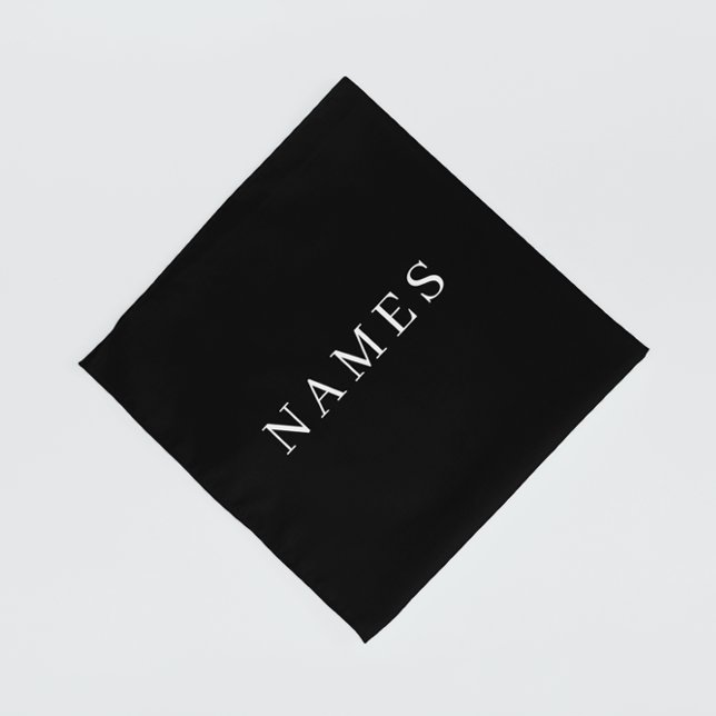 Simple Black Custom Add Your Name Elegant Bandana (Creator Uploaded)