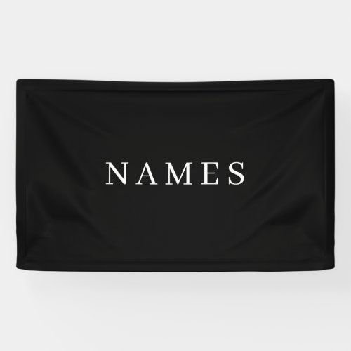 Simple Black Custom Add Your Name Elegant Banner