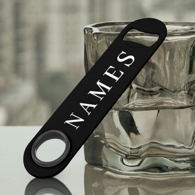 Simple Black Custom Add Your Name Elegant Bar Key (Creator Uploaded)