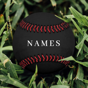 Simple Black Custom Add Your Name Elegant Baseball