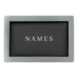 Simple Black Custom Add Your Name Elegant Belt Buckle