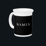 Simple Black Custom Add Your Name Elegant Beverage Pitcher<br><div class="desc">Simple Black Custom Add Your Name Elegant Design for Anyone.</div>