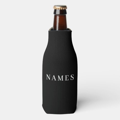 Simple Black Custom Add Your Name Elegant Bottle C Bottle Cooler