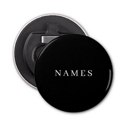 Simple Black Custom Add Your Name Elegant Bottle Opener