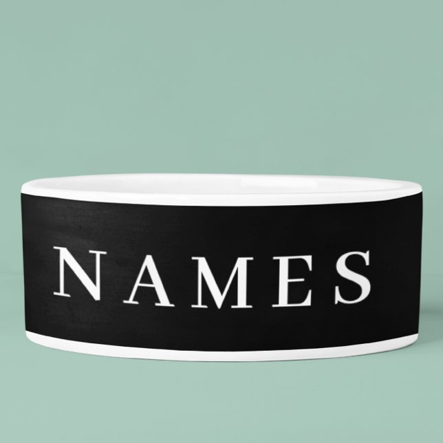 Simple Black Custom Add Your Name Elegant Bowl (Creator Uploaded)