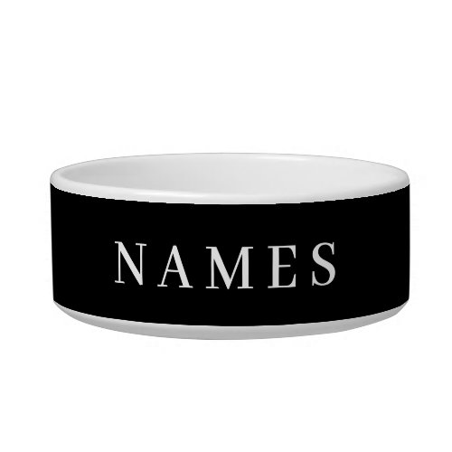 Simple Black Custom Add Your Name Elegant Bowl