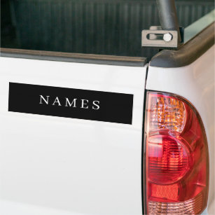 Simple Black Custom Add Your Name Elegant Bumper Sticker