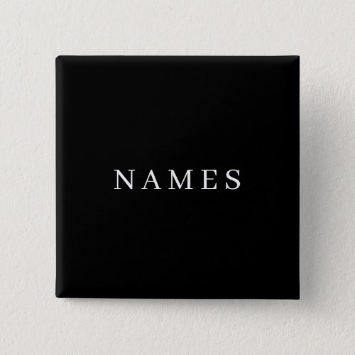 Simple Black Custom Add Your Name Elegant Button