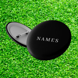 Simple Black Custom Add Your Name Elegant Button