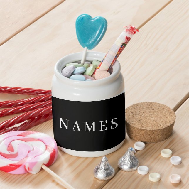 Simple Black Custom Add Your Name Elegant Candy Jar (Creator Uploaded)