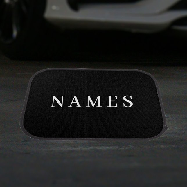 Simple Black Custom Add Your Name Elegant Car Floor Mat (Creator Uploaded)
