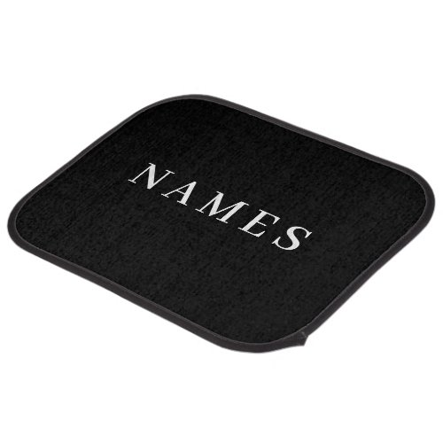 Simple Black Custom Add Your Name Elegant Car Floor Mat