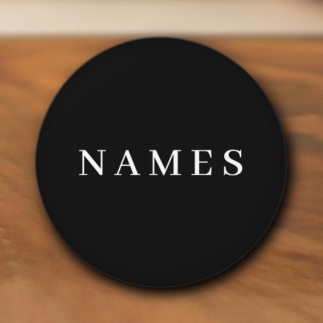 Simple Black Custom Add Your Name Elegant Ceramic Knob (Creator Uploaded)
