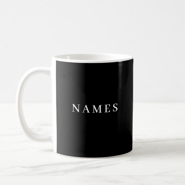 Simple Black Custom Add Your Name Elegant Coffee Mug (Left)