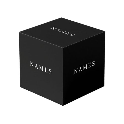 Simple Black Custom Add Your Name Elegant Cube