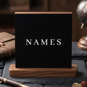 Simple Black Custom Add Your Name Elegant Cutout